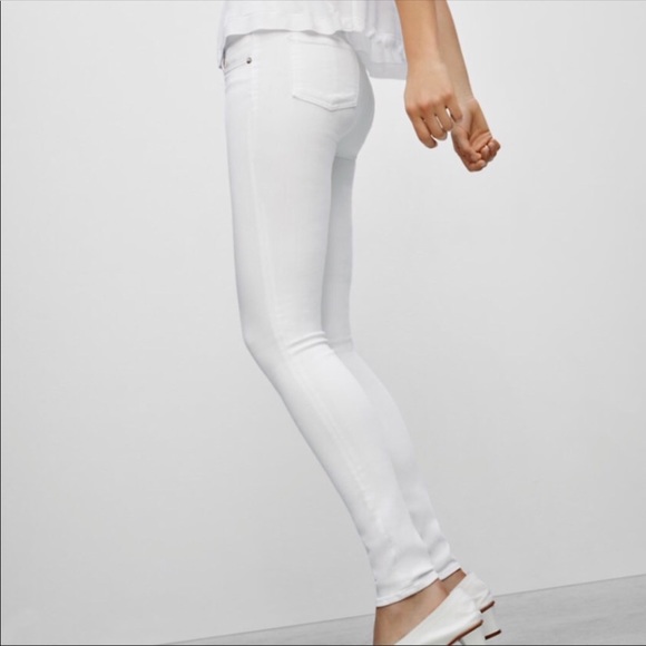 white coated jeans